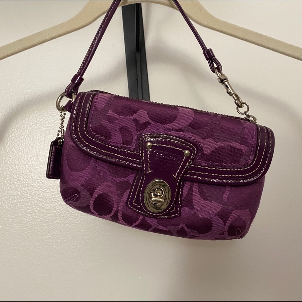 Vintage Purple Monogram Coach Wristlet